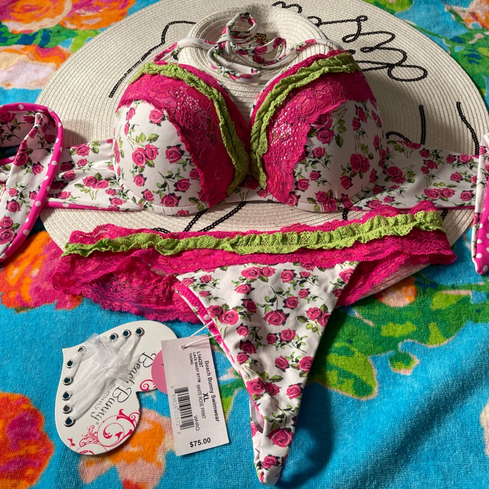 NWT beach bunny bikini made in USA XL set Garden of Eden - Picture 6 of 11